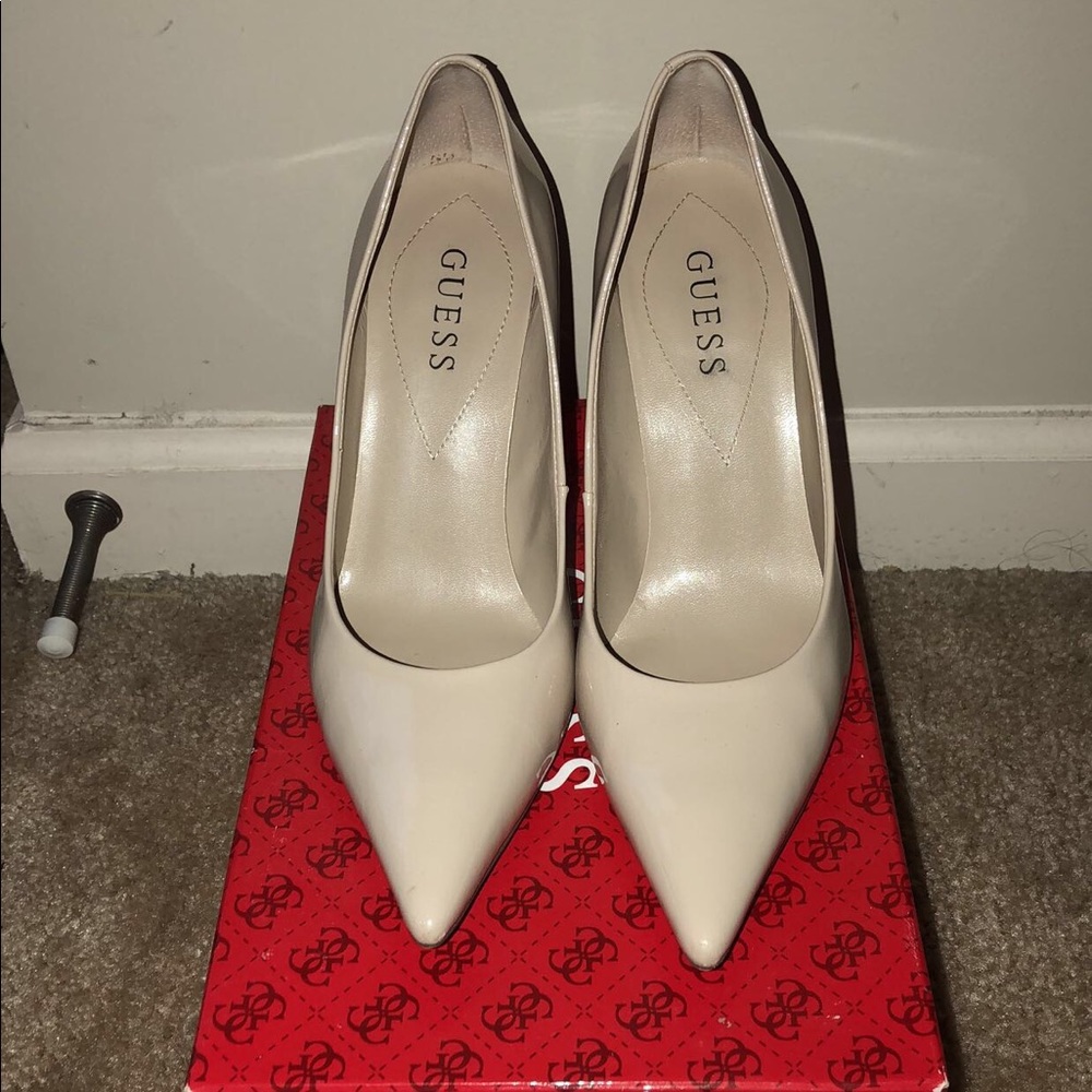 Tan Guess Pointed Toe Heels